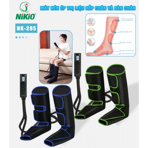 Máy nén ép trị liệu suy giãn tĩnh mạch bắp chân và bàn chân Nikio NK-285 - Hỗ trợ giảm đau nhúc và tê nhức chân