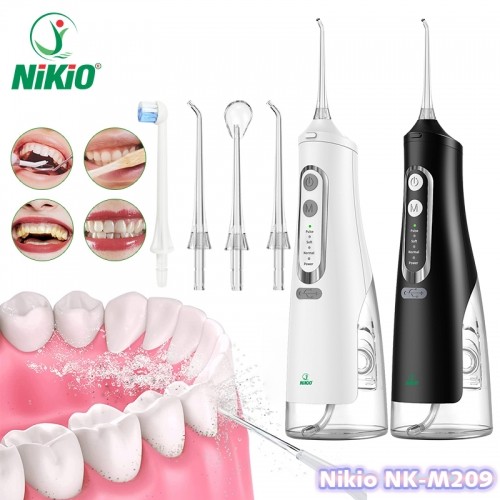 Máy tăm nước cầm tay pin sạc Nikio NK-M209 - Có 4 vòi phun, 4 cường độ phun làm sạch nhanh