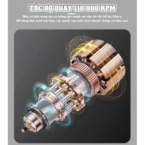 Máy thổi khí cầm tay tốc độ cao 110000 rpm Booster W03