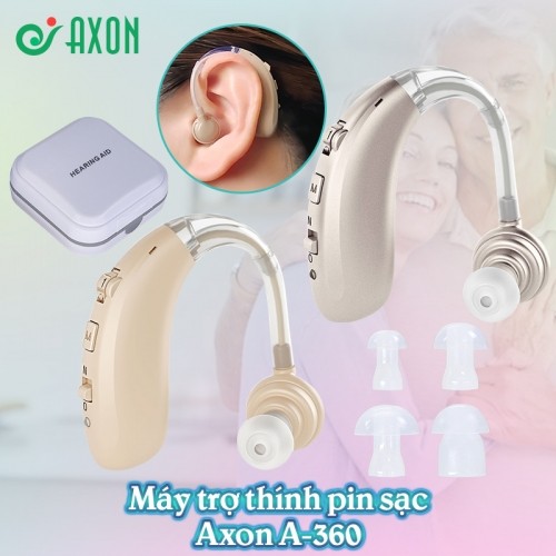 Máy trợ thính không dây pin sạc Axon A-360 - Kết nối Bluetooth, kèm hộp đựng máy