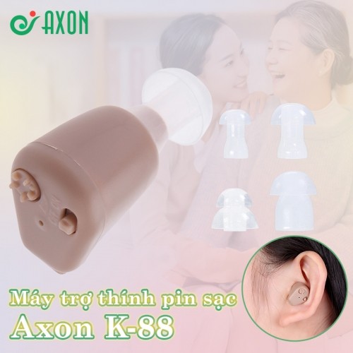 Máy trợ thính mini nhét tai không dây pin sạc Axon K-88, dòng cao cấp
