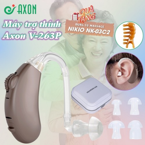 Máy trợ thính có bộ lọc tiếng ồn Axon V-263P - Kèm hộp đựng máy