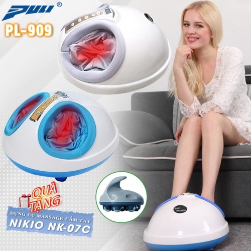 Máy massage chân Puli PL-909 - Xoa bóp con lăn và túi khí giảm đau nhức chân và lòng bàn chân