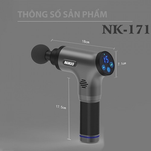súng massage Nikio NK-171 - Xám
