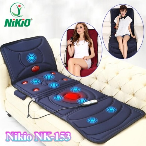 Nệm massage toàn thân hồng ngoại Nikio NK-153 - 9 chế độ, 9 motor rung