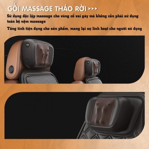 Nệm massage toàn thân đa năng gối tháo rời tiện dụng Nikio NK-150