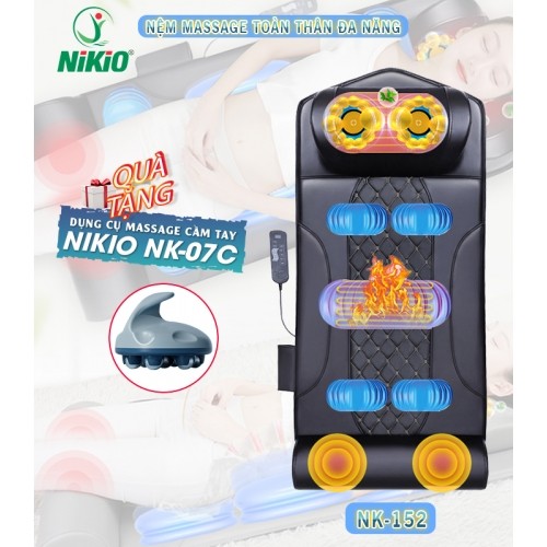 Nệm massage toàn thân đa năng Nikio NK-152 - Giảm đau nhức cổ vai gáy, lưng và bắp chân