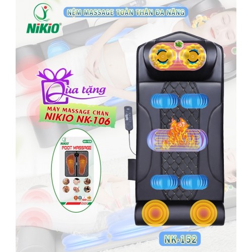 Nệm massage lưng đa năng Nikio NK-152 - Massage giảm đau nhức cổ vai gáy, lưng, đùi