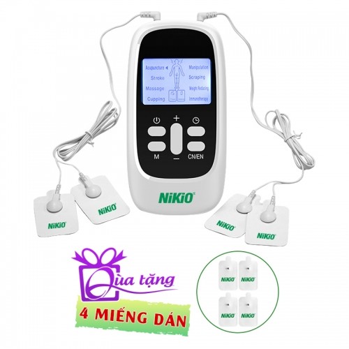 Máy massage xung điện Nikio NK-100 Có 4 miếng dán và pin sạc