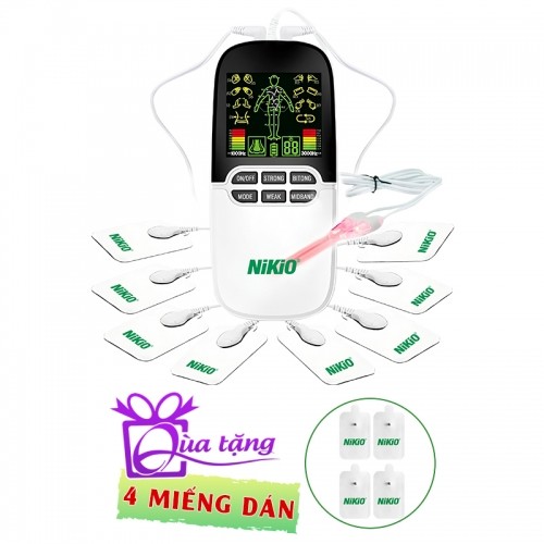 Máy Massage Xung Điện Nikio NK-102 Có 8 Miếng Dán Và Đèn Hồng Ngoại Hỗ Trợ Trị Liệu Viêm Mũi Dị Ứng