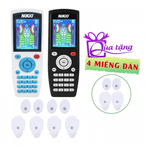 Máy massage xung điện Nikio NK-103A - 4 kênh, 8 miếng dán, 16 chế độ, 20 cường độ tùy chỉnh