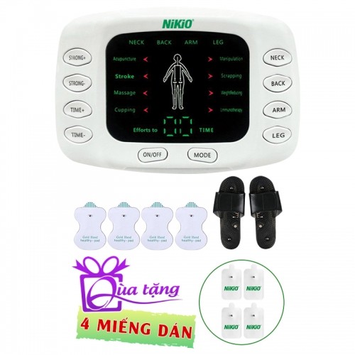 Máy massage xung điện Nikio NK-105 Có Miếng Dán Và Dép Trị Liệu Bàn Chân