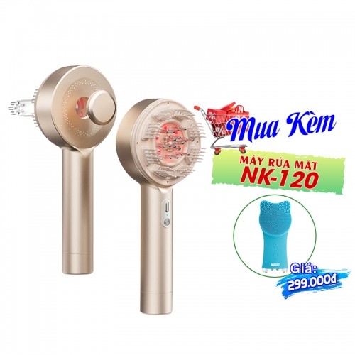 Cây (lược) massage đầu cầm tay Nikio NK-112 Pro - Xoa bóp da đầu và chải đầu đẩy tinh chất