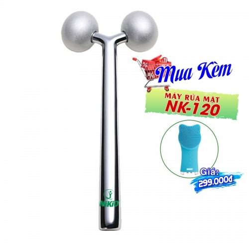 Cây lăn massage mặt, nâng cơ, tạo cầm Vline Nikio NK-125G - Chất liệu hợp kim cao cấp