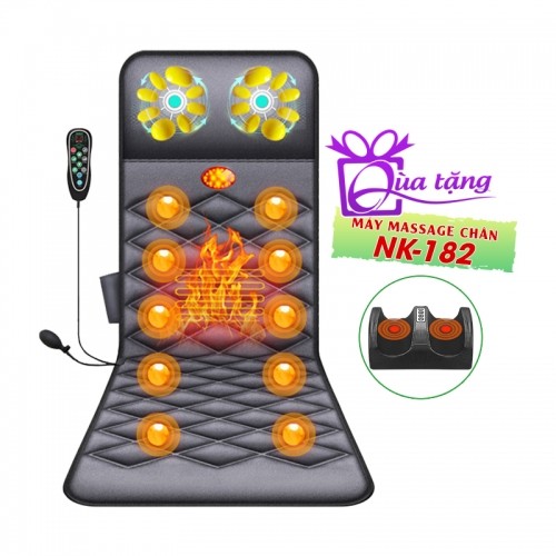 Nệm (Đệm) massage lưng hồng ngoại có gối mát xa cổ vai gáy Nikio NK-151