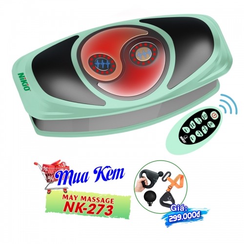 Máy massage lưng và kéo giãn cột sống lưng Nikio NK-159 - 5in1 giảm đau nhức lưng - Màu xanh