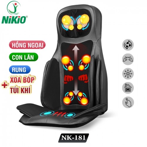 Ghế massage toàn thân cao cấp Nikio NK-181 - Xoa đấm bóp, áp suất khí, nhiệt hồng ngoại