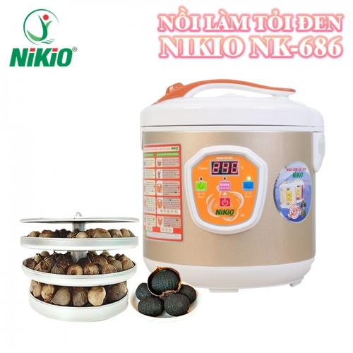 Máy làm tỏi đen tùy chỉnh Nikio NK-686 vàng Gold - 6L, công nghệ Nhật Bản