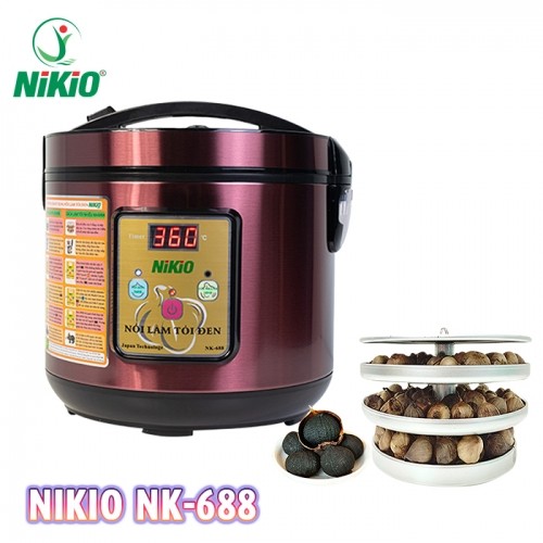 Nồi làm tỏi đen Nikio NK-688 - Đỏ tím, làm 1.5kg tỏi, tỏi đen ngon ngọt dẻo