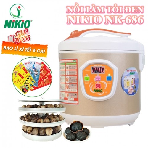 Máy làm tỏi đen tùy chỉnh Nikio NK-686 vàng Gold - 6L Nhật Bản