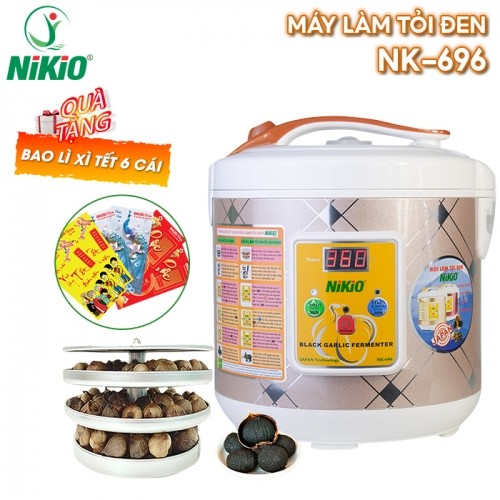 Máy làm tỏi đen Nikio NK-696 bạc kẻ vuông - 6L Nhật Bản