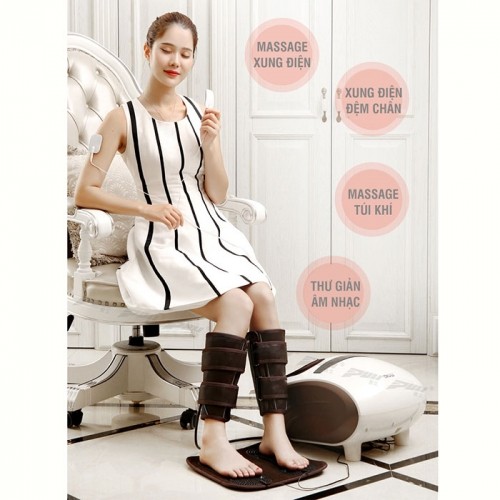 Máy massage chân áp suất khí, thảm mát xa lòng bàn chân và miếng dán xung điện Puli PL-8888