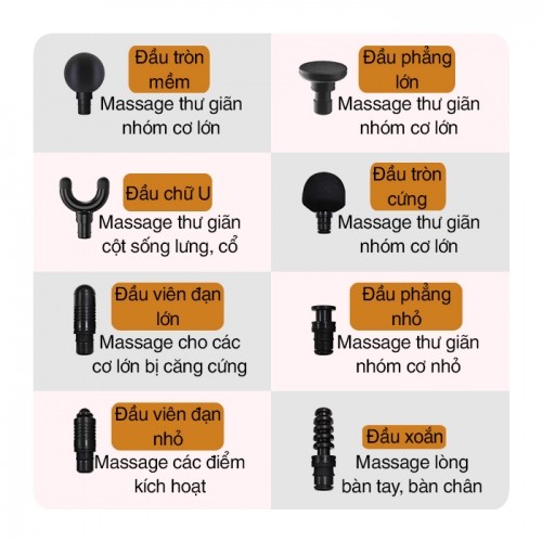 Súng massage cầm tay 8 đầu massage Booster Mini V2 8 đầu