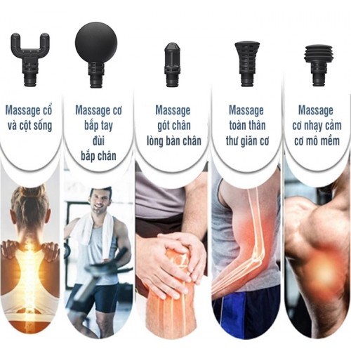 Súng massage cầm tay đầu massage chuyên nghiệp Booster M2-A 120W
