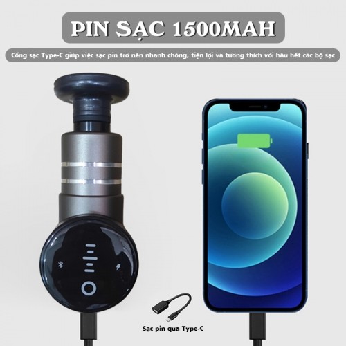 Súng massage cầm tay Booster Mini 2A pin sạc 1500mAh