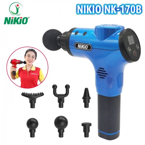 Súng mát xa cầm tay Nikio NK-170B xanh - Giảm đau nhức mỏi, căng cơ toàn thân