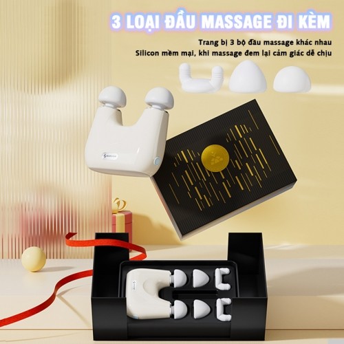 Súng massage cầm tay với 3 loại đầu massage Booster Mini KK