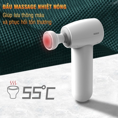 Súng massage đầu massage nhiệt nóng Nikio NK-175