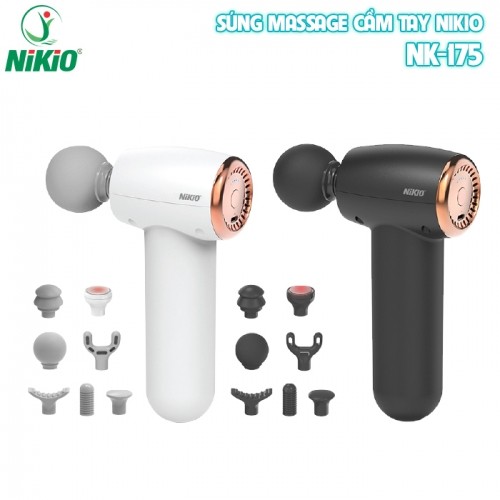 Súng massage cầm tay Mini Nikio NK-175 - 7 đầu có đầu nóng hỗ trợ giảm đau nhức