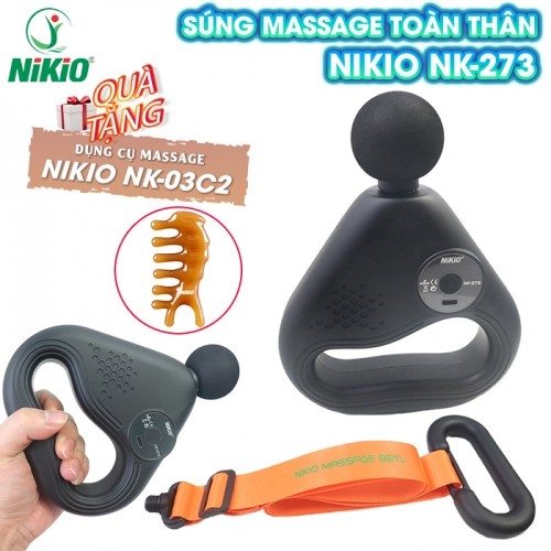 Súng massage toàn thân Nikio NK-273 - Kèm dây đai mát xa