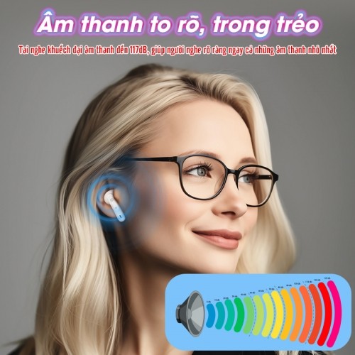 Tai nghe trợ thính không dây âm thanh to rõ Tai nghe trợ thính không dây Tai nghe trợ thính không dây FUNMIC EN-D18