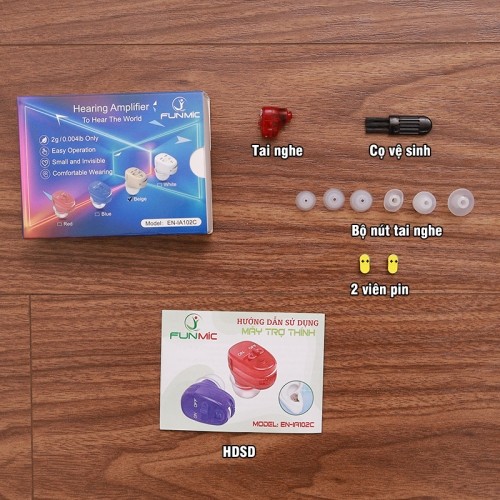 Tai nghe trợ thính không dây bộ phụ kiện FUNMIC EN-IA102C