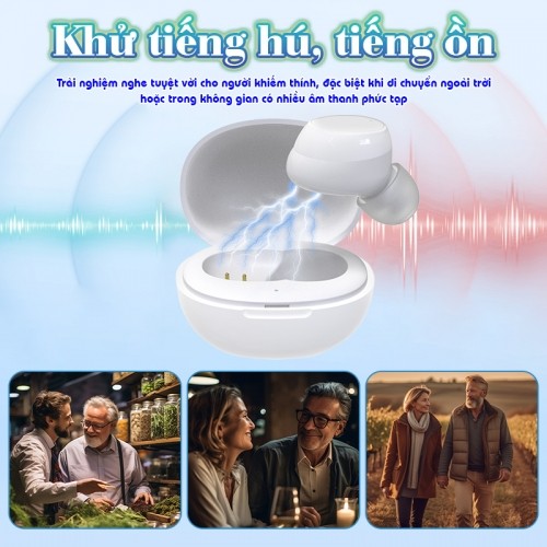 Tai nghe trợ thính không dây khử tiếng hú FUNMIC EN-IA001A