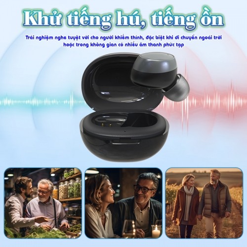 Tai nghe trợ thính không dây khử tiếng hú FUNMIC EN-IA001A