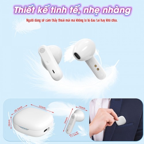 Tai nghe trợ thính không dây thiết kế nhẹ nhàng Tai nghe trợ thính không dây FUNMIC EN-D18