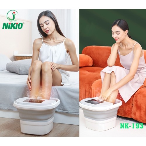 Bồn ngâm chân massage gấp gọn thế hệ mới Nikio NK-193, cải thiện giấc ngủ, giảm stress