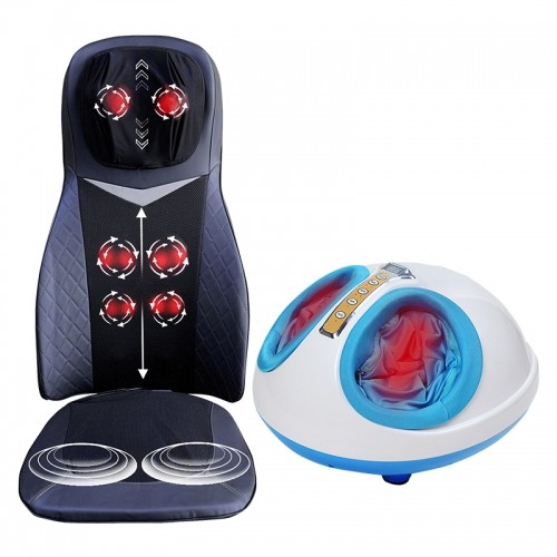 Combo 15 - Bộ sản phẩm hỗ trợ chăm sóc sức khỏe toàn diện từ đầu đến chân - Ghế massage Nikio NK-180 và Máy massage chân Puli PL-909