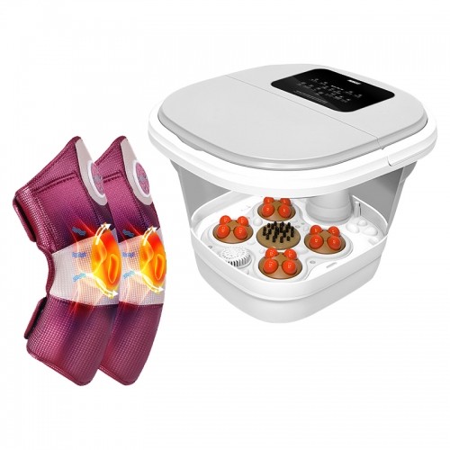 Combo 5 - Bộ sản phẩm hỗ trợ chăm sóc sức khỏe đôi chân - Máy massage đầu gối Nikio NK-185 và bồn ngâm chân gấp gọn Nikio NK-193