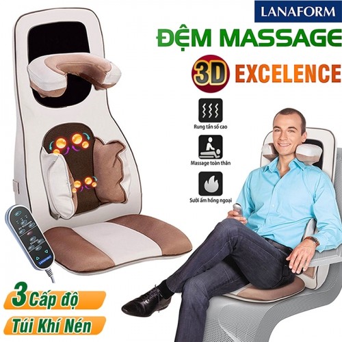 Đệm massage 3D hồng ngoại Lanaform Excelence LA110311-03