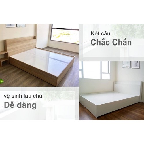 Giường đơn gỗ công nghiệp MDF có kệ đầu giường 1m4 x 2m_01