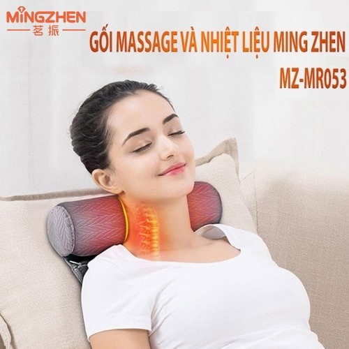 Gối massage cổ tạo nhiệt nóng và rung Mingzhen MZ-MR053