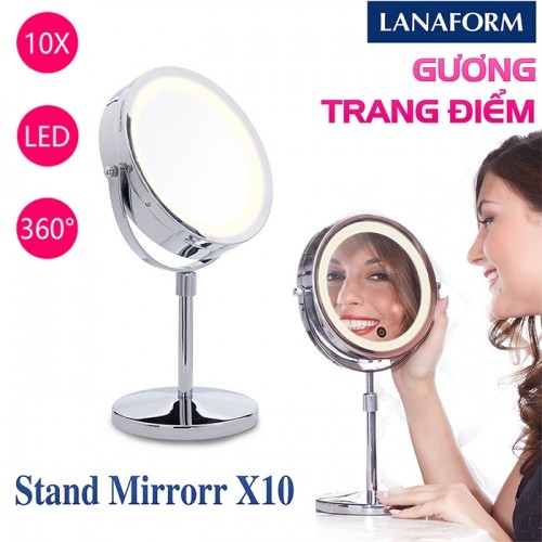 Gương trang điểm có đèn 2 mặt X1 và X10 Lanaform Stand Mirrorr