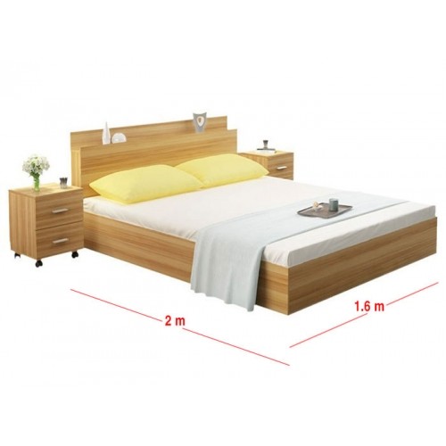 Giường gỗ công nghiệp có kệ đầu giường 1m6 x 2m