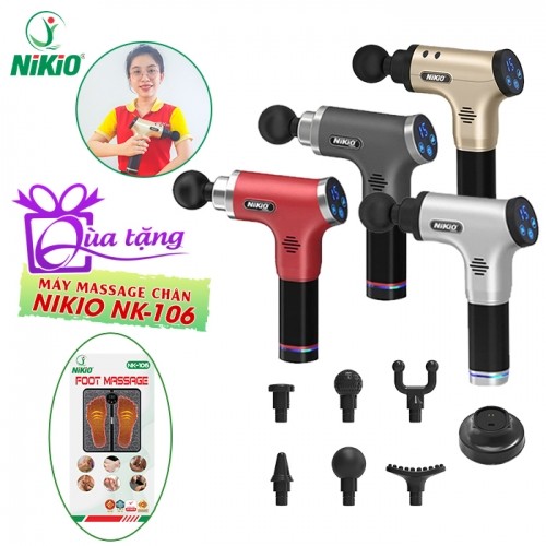 Súng massage cầm tay Nikio NK-171 - 80W -  6 đầu, 6 tốc độ và 5 chế độ mát xa