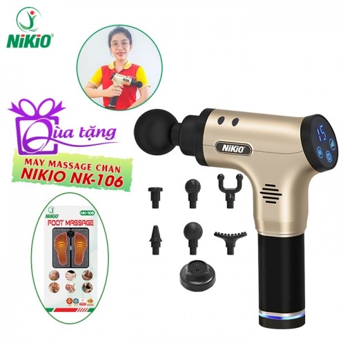 Súng massage cầm tay Nikio NK-171 vàng - Trị đau mỏi cơ hiệu quả