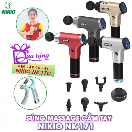 Máy massage lưng cầm tay đa năng Nikio NK-171 - 5 kiểu đấm, 6 cường độ khác nhau